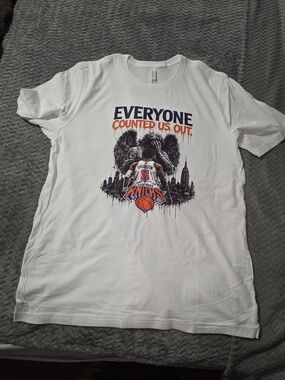 White Graphic Short Sleeve Tee — 'Everyone Counted Us Out'